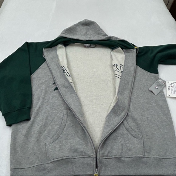 Oakland Athletics A’s MLB Majestic Big & Tall Full Zip Gray Sweatshirt Men’s - Picture 6 of 13